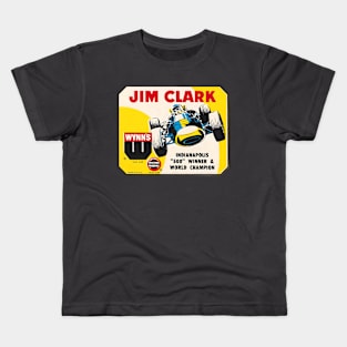 Jim Clark Indy 500 & F1 Auto Racing Champion Car 1960s Decal Kids T-Shirt